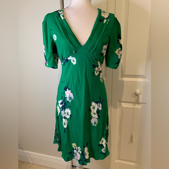 Free People Neon Garden Green Boho Cottagecore Mini Dress - Picture 2 of 7